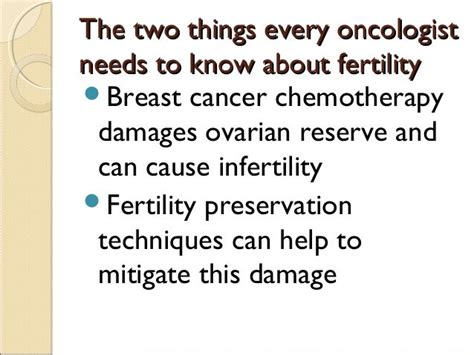 Fertility Preservation After Breast Cancer A Guide For Oncologists