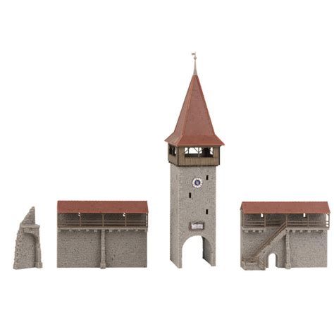 Maquette Tourelle De La Vieille Ville Avec Mur Echelle N Faller