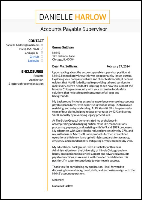 5 Accounts Payable Cover Letter Examples Built For 2024