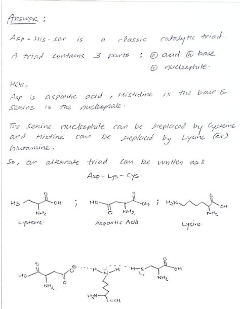 [Solved] Propose a different catalytic triad to replace serine and ...