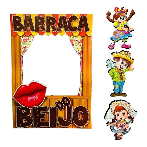 Kit Festa Junina Painel Barraca Do Beijo C Personagens Shopee Brasil