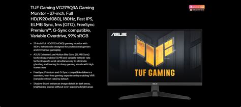 Asus Tuf Gaming Vg Q A Gaming Monitor Inch Full Hd X