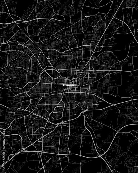 Greensboro North Carolina Map Detailed Dark Map Of Greensboro North