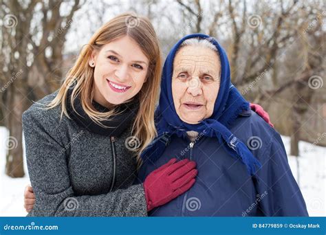 Elderly Woman with Her Caretaker Stock Image - Image of disease, aged: 84779859