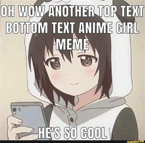 OH WOW ANOTHER TOP TEXT BOTTOM TEXT ANIME GIRL MEME HE'S COOL - iFunny