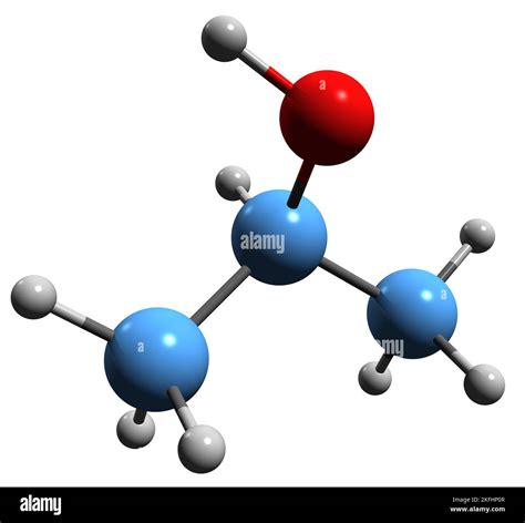 3d Image Of Isopropyl Alcohol Skeletal Formula Molecular Chemical Structure Of 2 Propanol