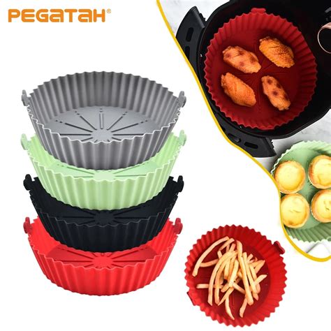 Air Fryers Oven Baking Round Replacemen Tray Fried Chicken Basket Mat Air Fryer Silicone Pot