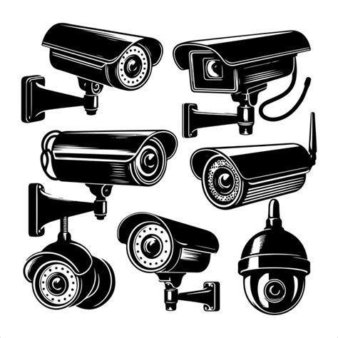 Premium Vector Set Of Cctv Camera Silhouette Vector