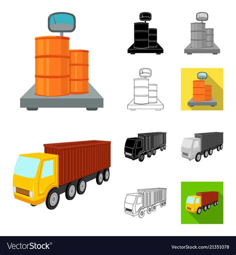 Logistics and delivery cartoonblackflat Royalty Free Vector