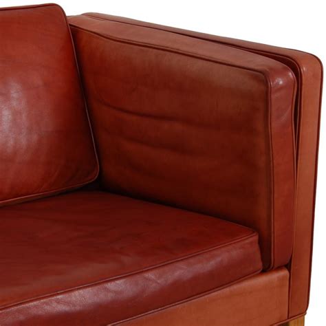 Seater Sofa In Indian Red Aniline Leather From B Rge Mogensen