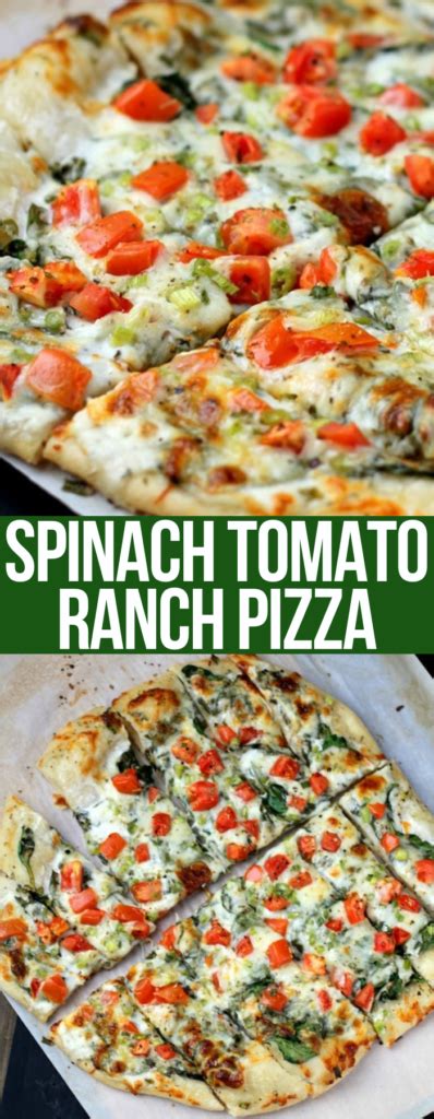 Spinach Tomato Ranch Pizza • Domestic Superhero