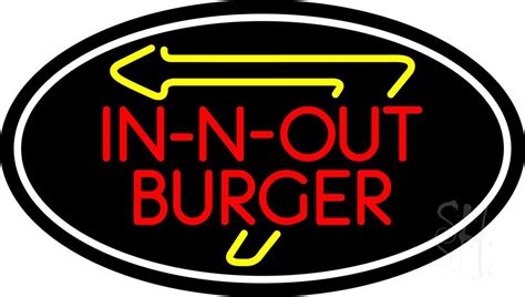 In N Out With Arrow Oval LED Neon Sign - In-N-Out Burger Neon Signs ...