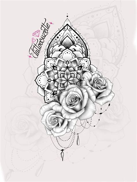 Mandala Rose Tattoo Design