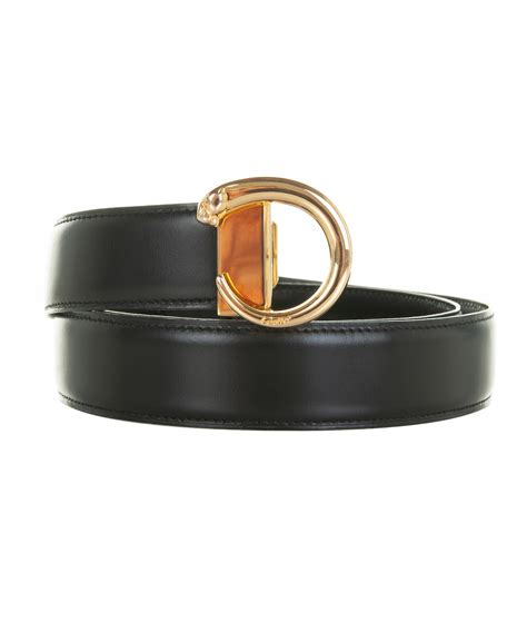 Cartier Black Leather Gold Panther Buckle Belt Cartier La Doyenne