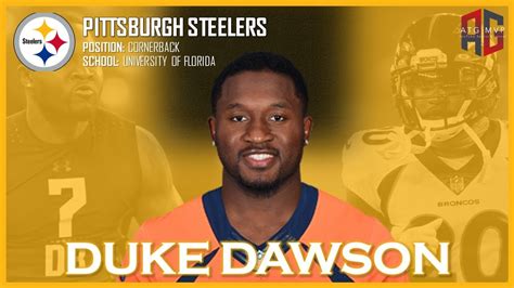 Pittsburgh Steelers Duke Dawson Youtube