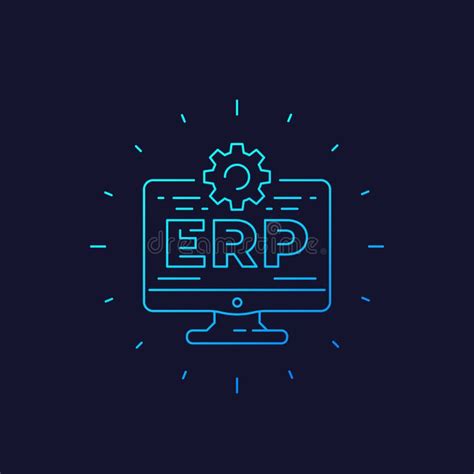 ERP Software Icon Linear Style Vector Stock Vector Illustration Of