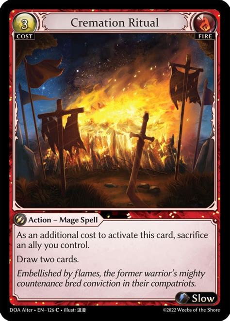 Cremation Ritual Dawn Of Ashes Alter Edition Grand Archive TCG