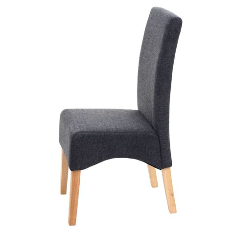 Esszimmerstuhl Latina Küchenstuhl Stuhl Stoff Textil dunkelgrau helle Beine Swisshandel