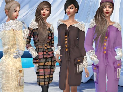 The Sims Resource Winter Coat With A Collar