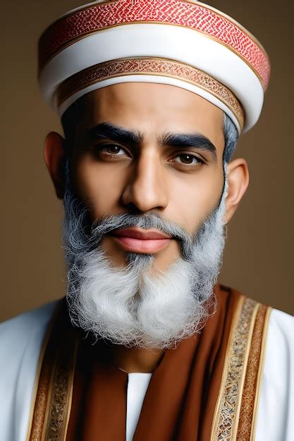 Premium Photo Portrait Of A Handsome Indian Man With White Beard And Moustache