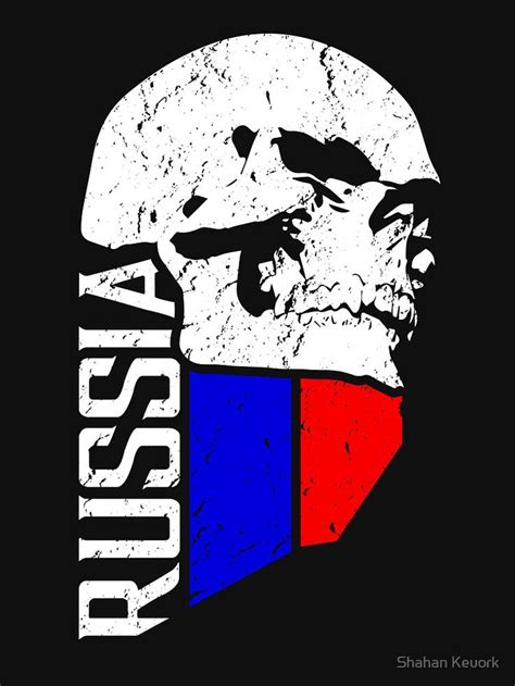 Russian Skull Flag Emblem T Shirt By Shahank Redbubble Russian Flag