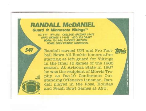 Topps Traded T Randall Mcdaniel Mint Ebay