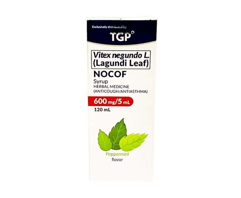 Tgp Vitex Negundo L Lagundi Leaf Nocof Syrup Herbal Medicine