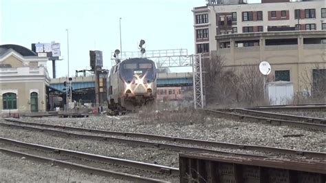 amtrak train  departs worcester union station youtube