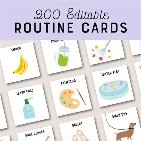 Visual Schedule Kids Daily Routine Chart 80 Cards Chores Etsy