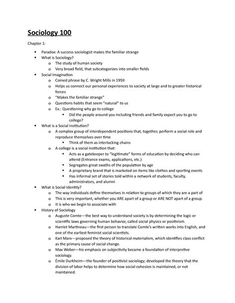 Soci Ch Lecture Notes Sociology Chapter Paradox A