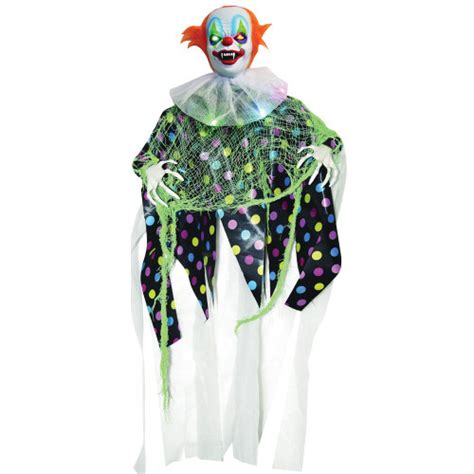 35 Black And Green Hanging Light Up Clown Halloween Prop Christmas Central