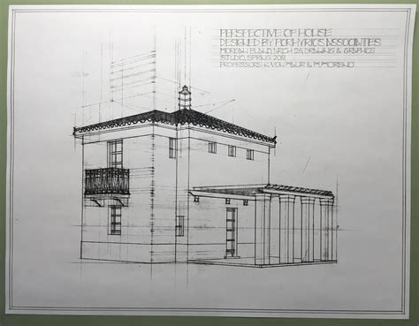 Perspective drawing of house designed by Porhyrios Associates # ...