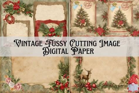 Vintage Christmas Fussy Cutting Image Graphic By Jada Boutique Design