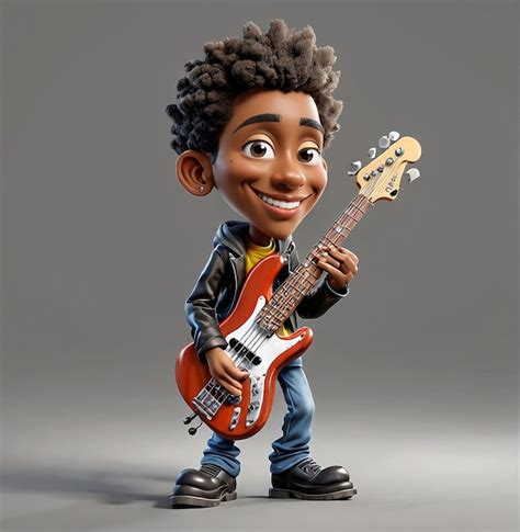 Premium Photo A Cartoon Character With A Guitar