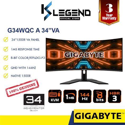 Gigabyte G Wqc Wqhd Hz Ms Bit Freesync Premium Curve Gaming