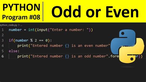 Python Program Check If A Number Is Odd Or Even In Python Youtube