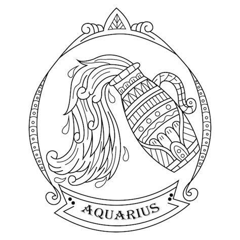 Premium Vector Hand Drawn Of Aquarius In Zentangle Style