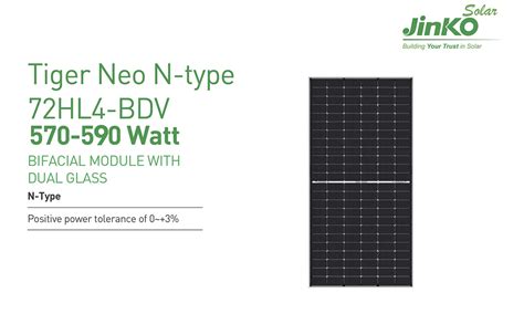 Jinko Solar Tiger Neo N Type 72hl4 Bdv 580w 575w 570w Solar Panels