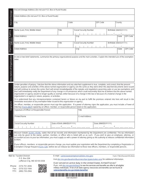 Form 1746 Download Fillable Pdf Or Fill Online Missouri Sales Or Use