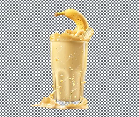 Premium PSD | Mouth Watering Banana smoothie isolated on transparent