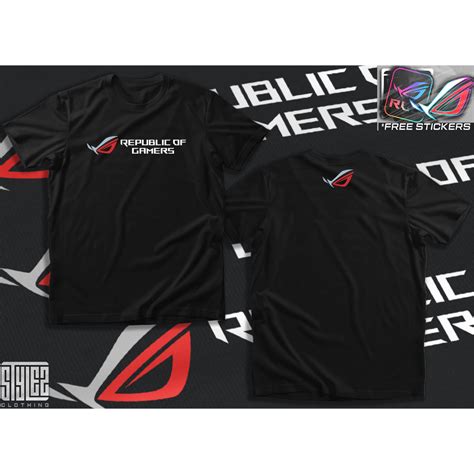 Asus Rog Republic Of Gamers Rog T Shirt Pcmr Quality Cotton Shopee