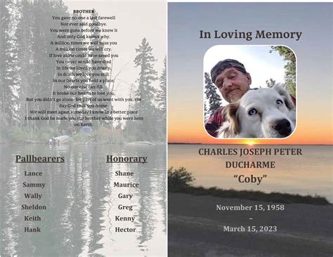 Free Printable Memorial Card Templates Word Front And Back