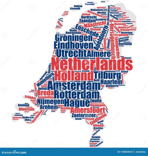 Cities in the Netherlands - Traveling in Holland Stock Illustration