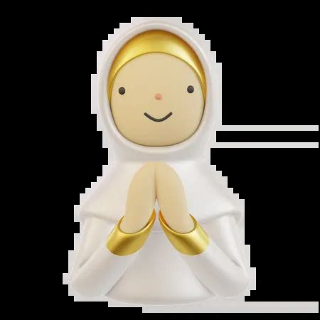 muslim woman  salam hand gesture  icon   png obj
