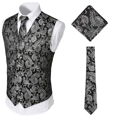 Anz Ge Sakkos Twisfer Herren Klassische Paisley Floral Jacquard Weste