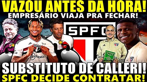 VAZOU ANTES DA HORA SPFC DECIDE SOBRE CONTRATAÇÃO SUBSTITUTO DE