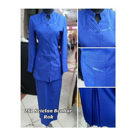 Jual Seragam Kerja Blazer Benhur Polos Ready Set Celana Rok Muslimah