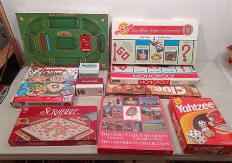 Board games including Ohio State monopoly, tripoli, clue, Ohio State ...