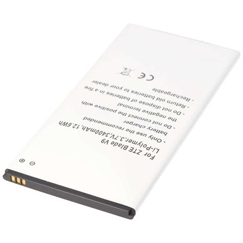 Akku passend für ZTE Blade V9 Li Polymer 3 7V 3400mAh 12 6Wh ZTE