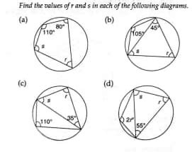 Solved Find The Values Of R And S In Each Of The Following Diagrams